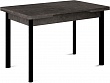 стол Милан-мини EVO 90х60 (+30+30) (ноги 9 чёрный) (серый камень)